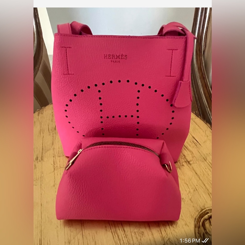 Leather pink  women bag - Picture 5 of 11